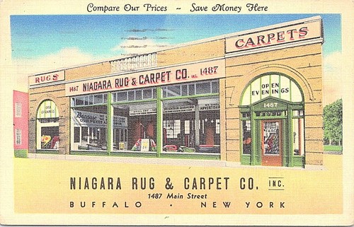 Linen post card niagara - card,