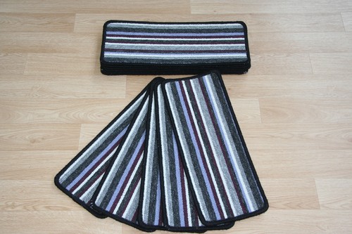 Purple striped open plan - striped,