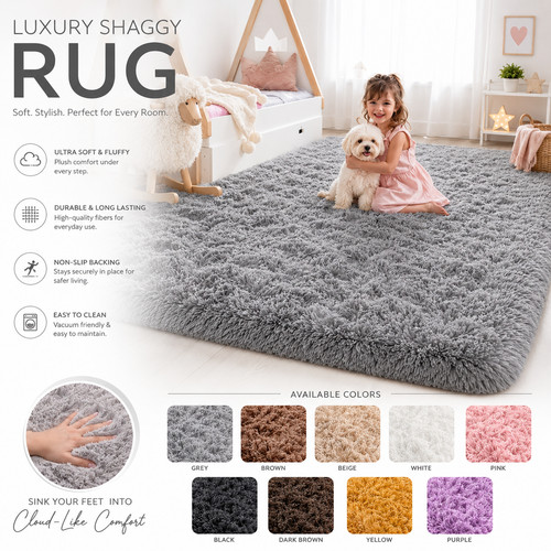 Extra fluffy rugs large shaggy - extra,