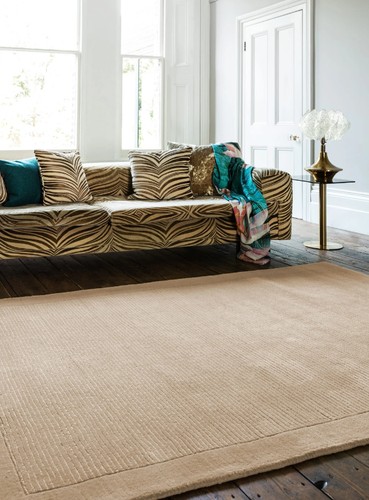 York rug beige plain 100 - plain, wool