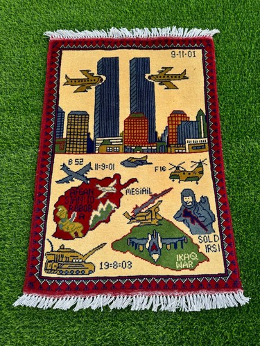 Afghan hand war rug - war, new